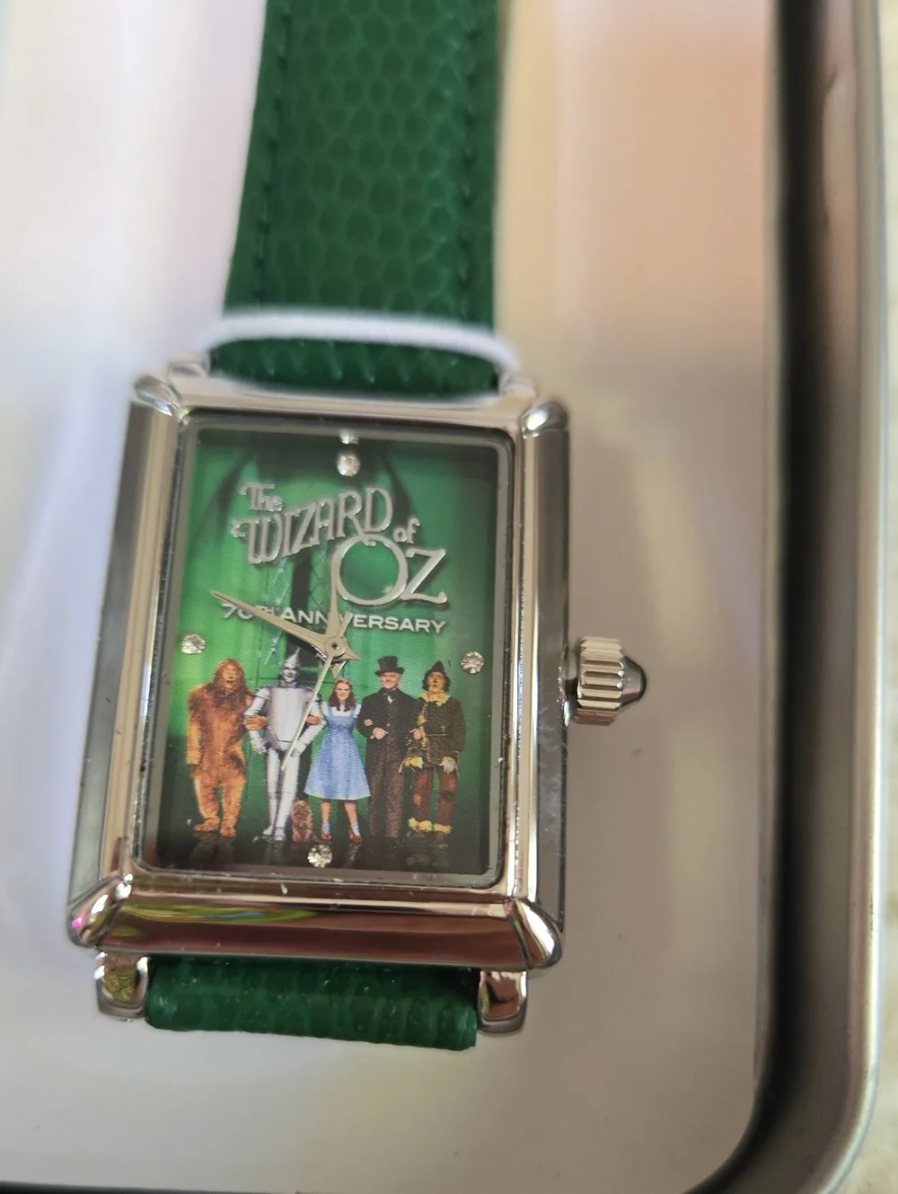 Wizard of Oz 70th Anniversary Green Leather Strap Collectible Watch